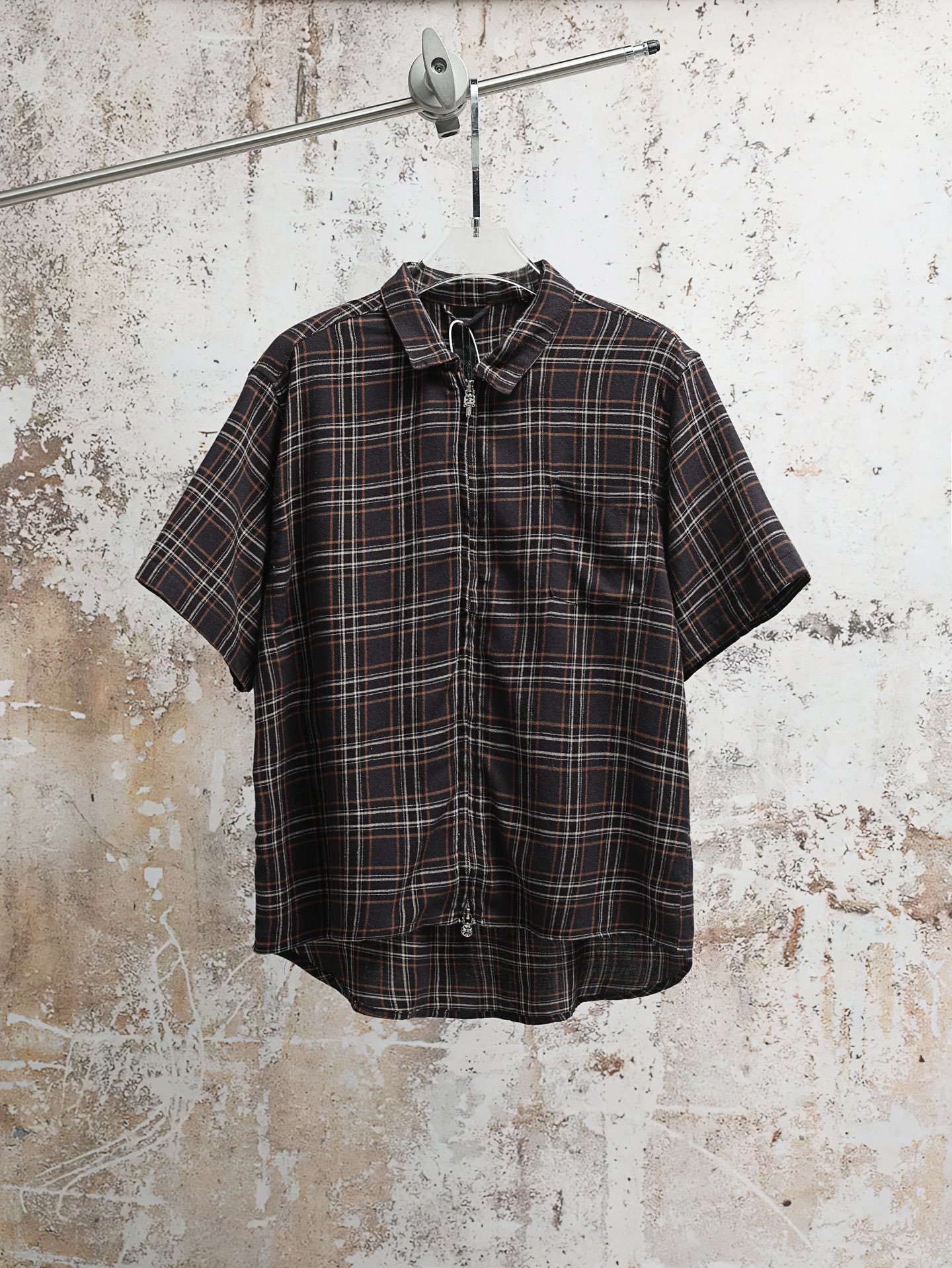 크롬하츠(CHROME HEARTS) 플란넬 체크 집업 셔츠 상의 의류