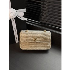 [CHANEL] 샤넬 26M Cocobeach 코코비치 사첼 라피아 플랩백 가방 / AS6088
