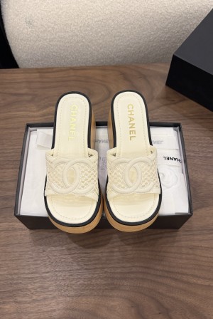 샤넬(CHANEL) 짜임 웨지 슬리퍼 신발