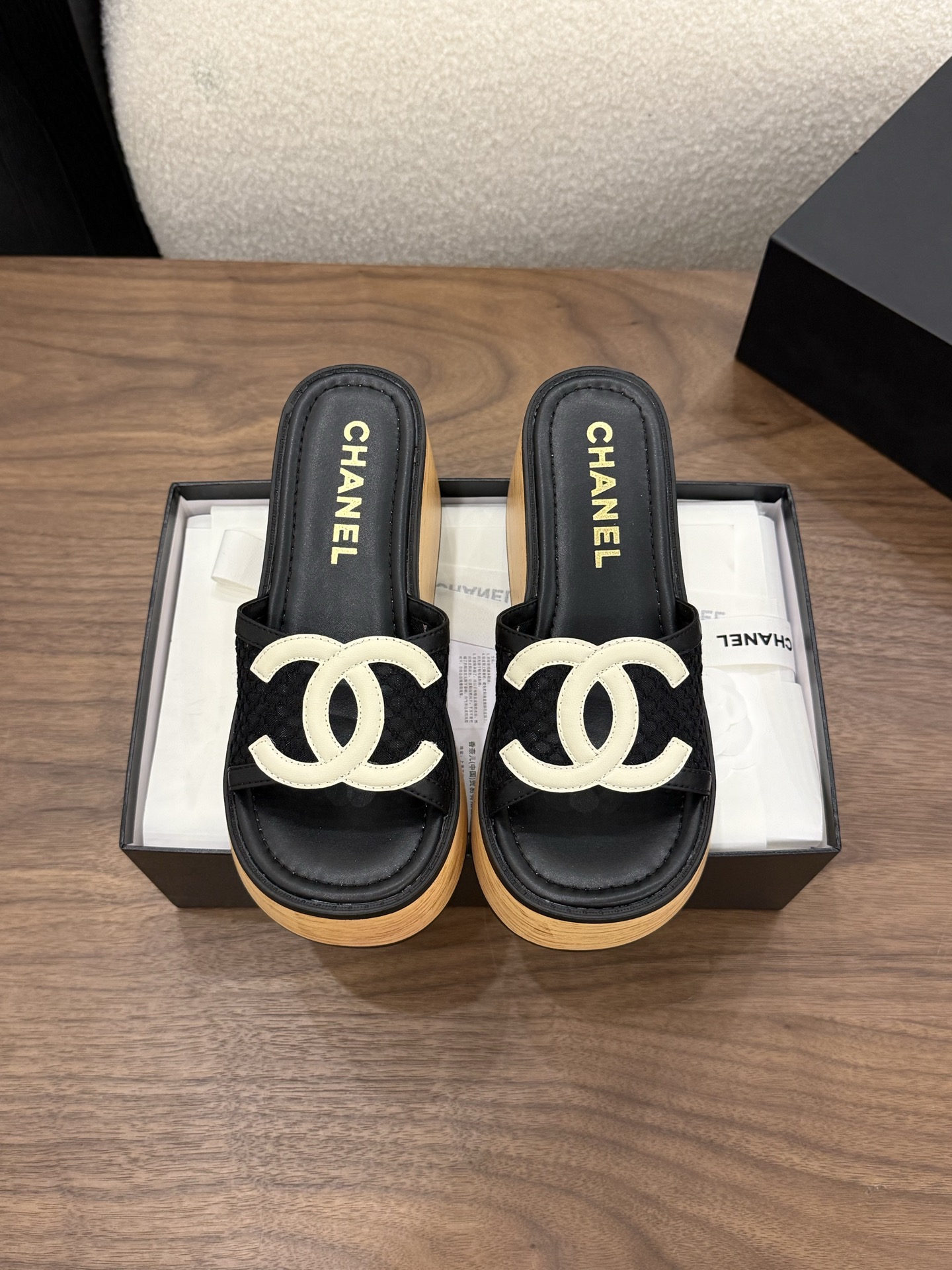 샤넬(CHANEL) 짜임 웨지 슬리퍼 신발