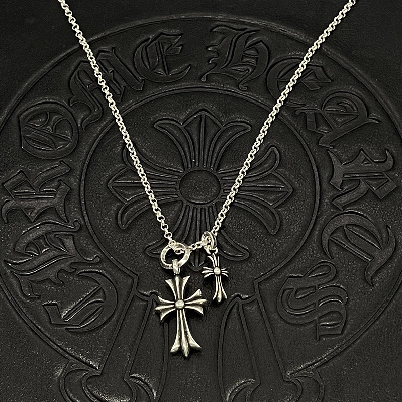 크롬하츠(CHROME HEARTS) 더블 크로스 펜던트 체인 목걸이 악세사리