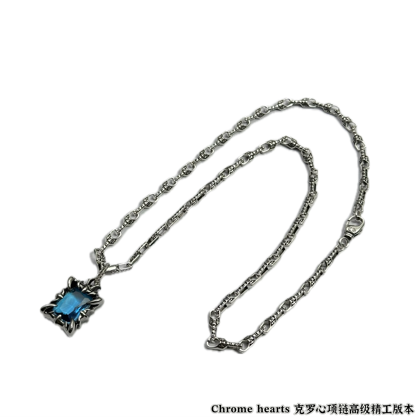 크롬하츠(CHROME HEARTS) 블루 스톤 고딕 펜던트 목걸이 악세사리