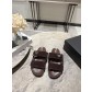 프라다(PRADA) 스웨이드 벨크로 더블 스트랩 슬리퍼 신발