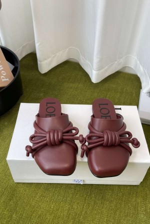 로에베(LOEWE) 매듭 스트랩 백리스 슬리퍼 신발