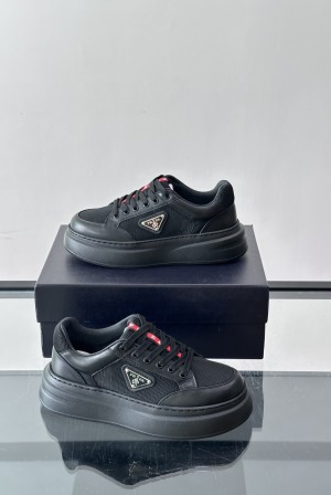 [Prada] 프라다 투톤 믹스 레더 & 메쉬 스니커즈 신발
