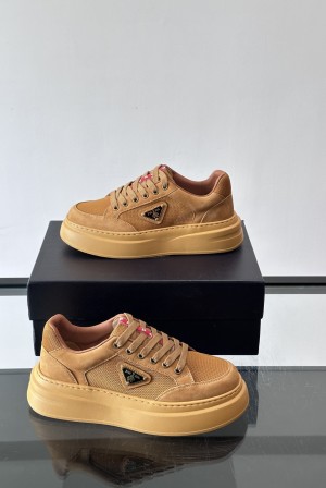 [Prada] 프라다 투톤 믹스 레더 & 메쉬 스니커즈 신발