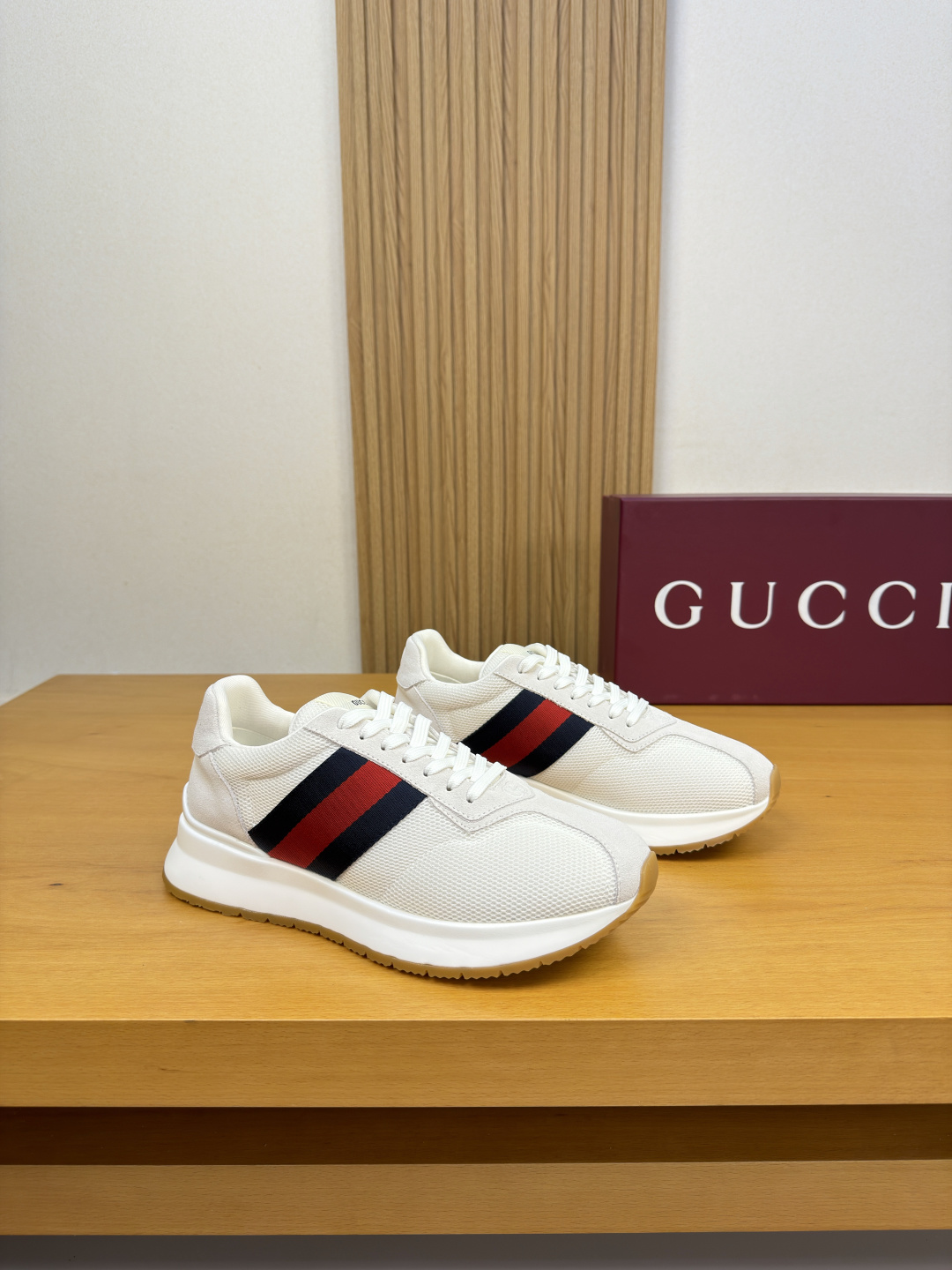 [Gucci] 구찌 프리미엄 스웨이드 & 메쉬 웹 스니커즈 신발