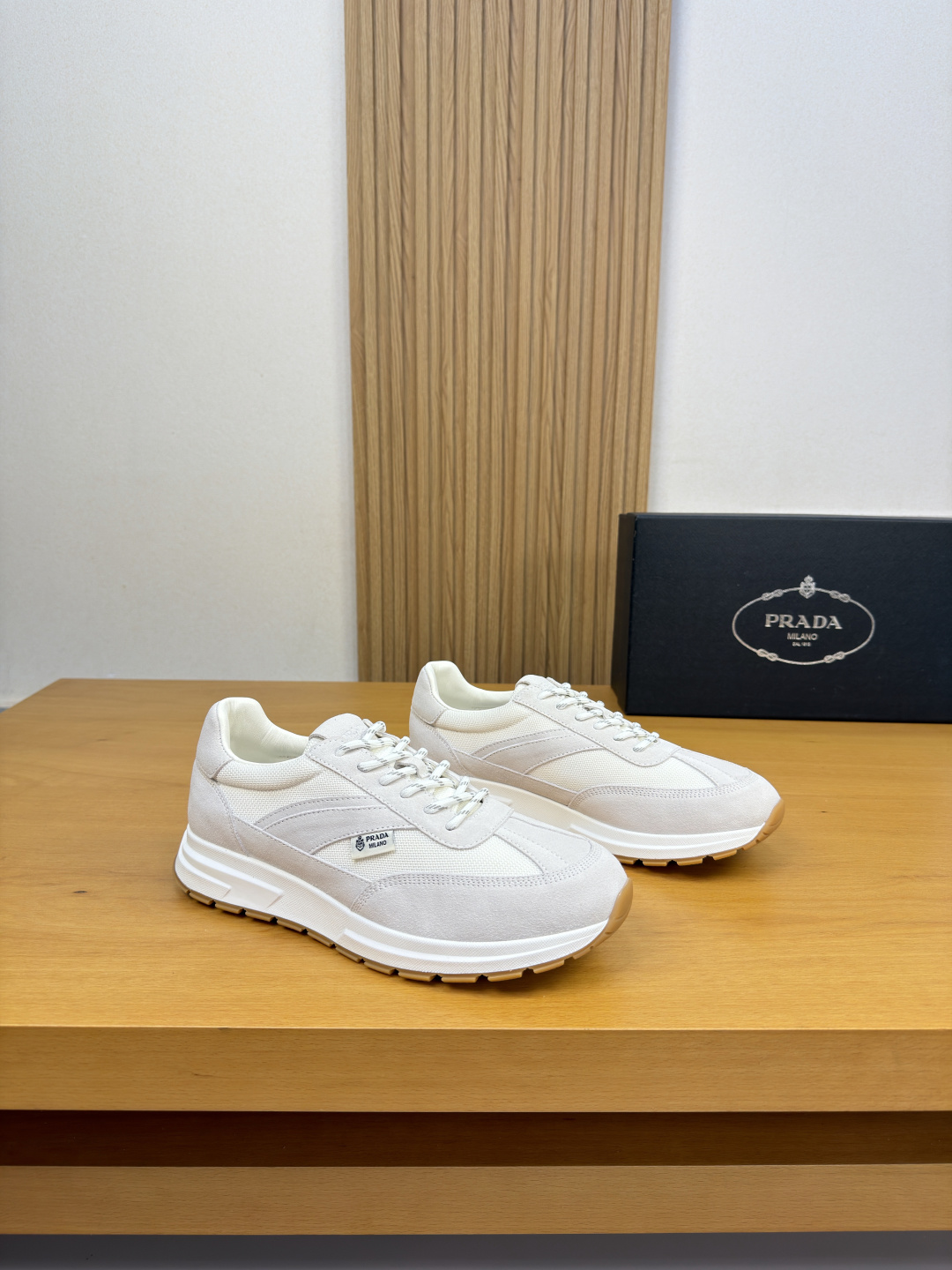 [Prada] 프라다 프리미엄 스웨이드 & 캔버스 콤비 스니커즈 신발