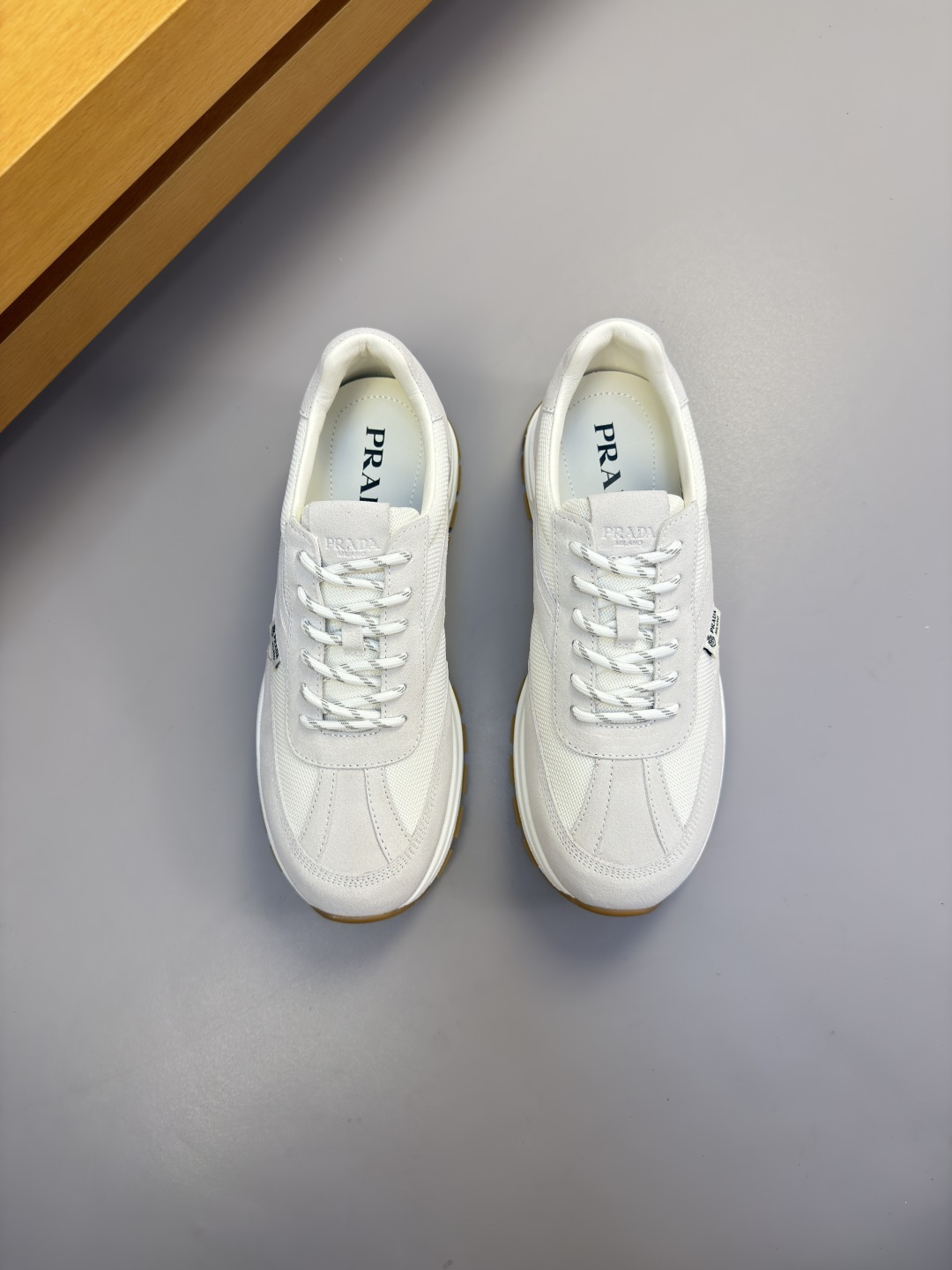 [Prada] 프라다 프리미엄 스웨이드 & 캔버스 콤비 스니커즈 신발