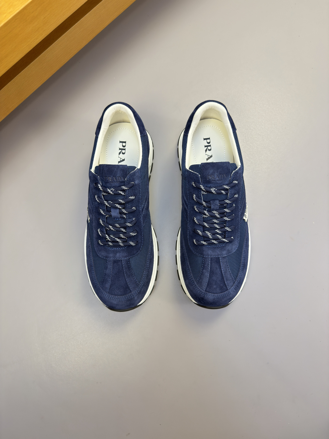 [Prada] 프라다 프리미엄 스웨이드 & 캔버스 콤비 스니커즈 신발