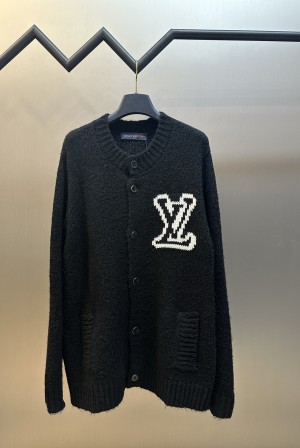 루이비통(LV) 인타르시아 로고 캐시미어 혼방 니트 가디건 상의 의류