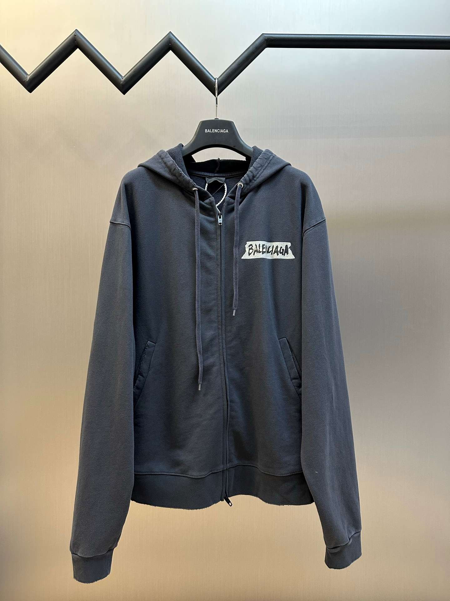 발렌시아가(BALENCIAGA) 워싱 프린트 오버핏 후드 집업 의류