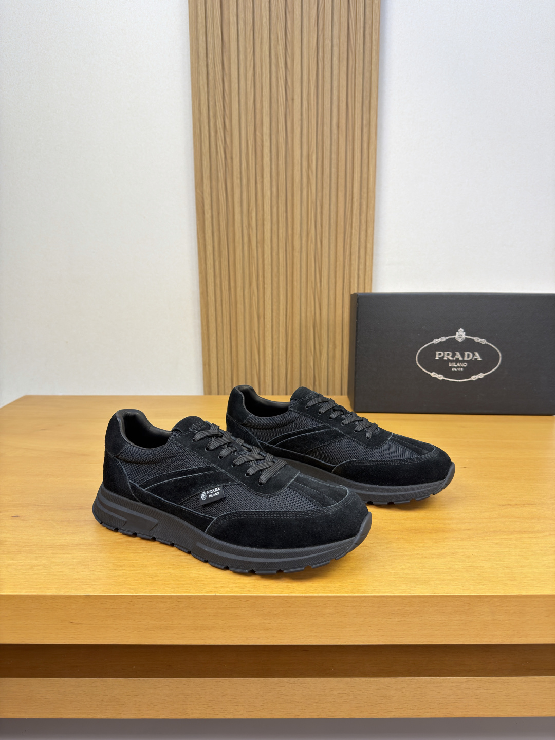 [Prada] 프라다 프리미엄 스웨이드 & 캔버스 콤비 스니커즈 신발