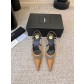 생로랑(SAINT LAURENT) 메쉬 배색 포인티드토 슬링백 키튼힐 신발