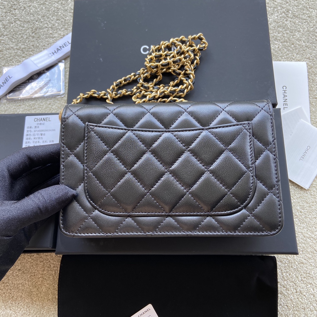 [Chanel] 샤넬 이탈리안 램스킨 클래식 체인 파우치/클러치 가방
