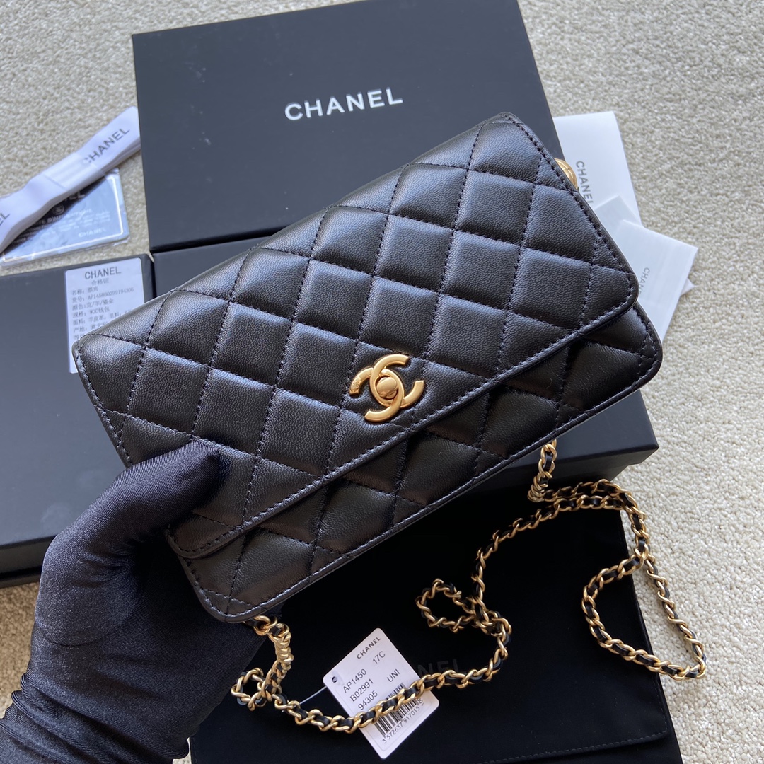 [Chanel] 샤넬 이탈리안 램스킨 클래식 체인 파우치/클러치 가방