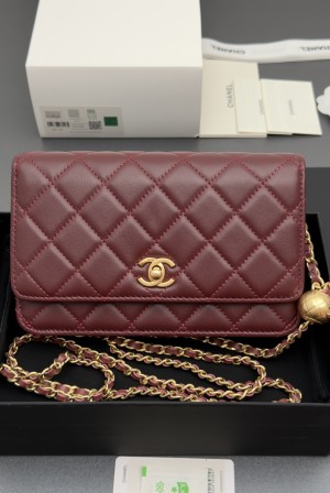 [Chanel] 샤넬 이탈리안 램스킨 클래식 체인 파우치/클러치 가방