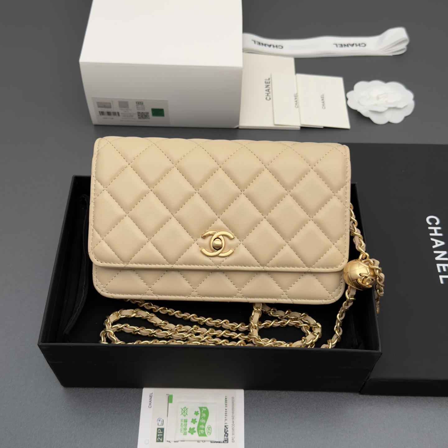 [Chanel] 샤넬 이탈리안 램스킨 클래식 체인 파우치/클러치 가방