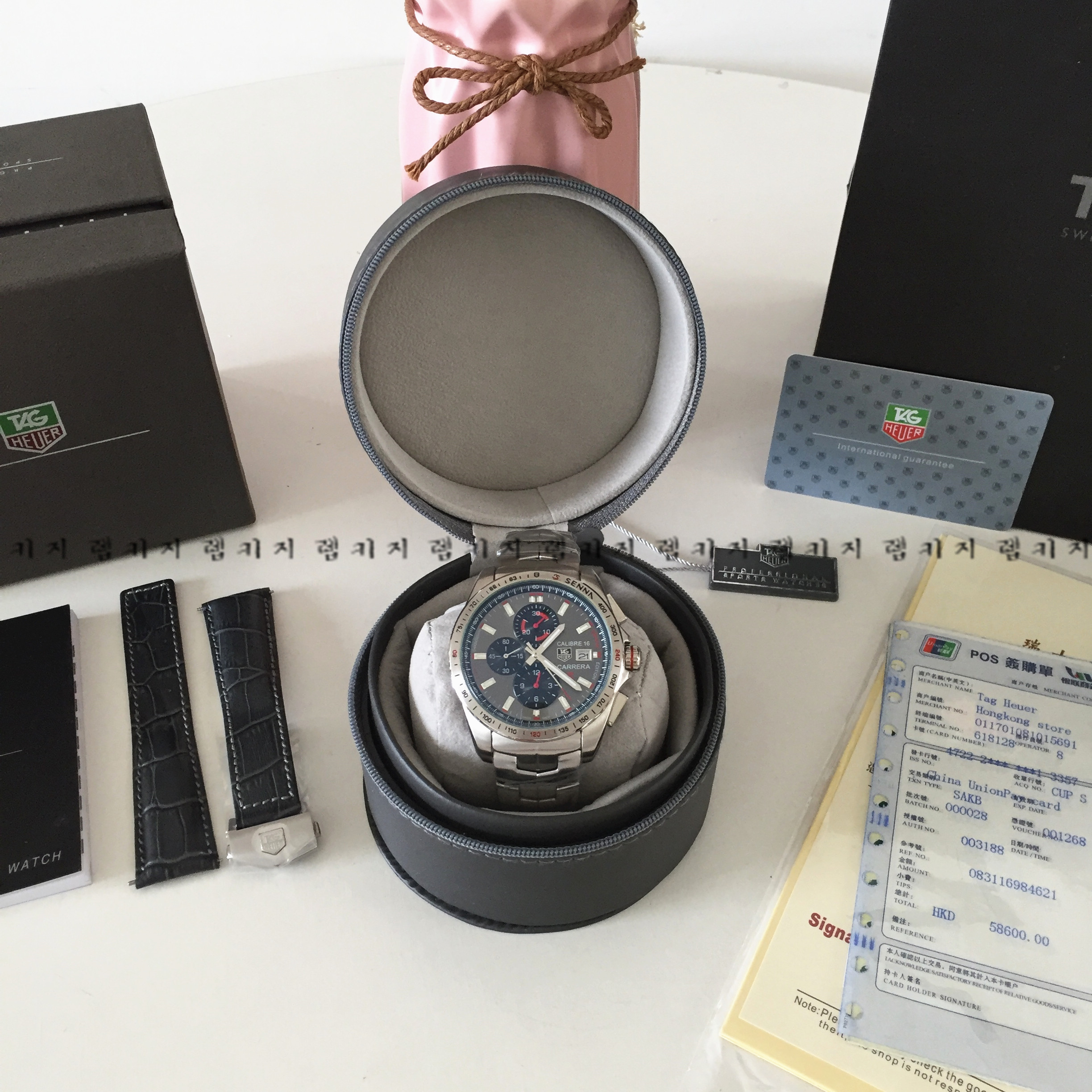 태그호이어 까레라 칼리버 16 메탈시계 + 가죽스트랩