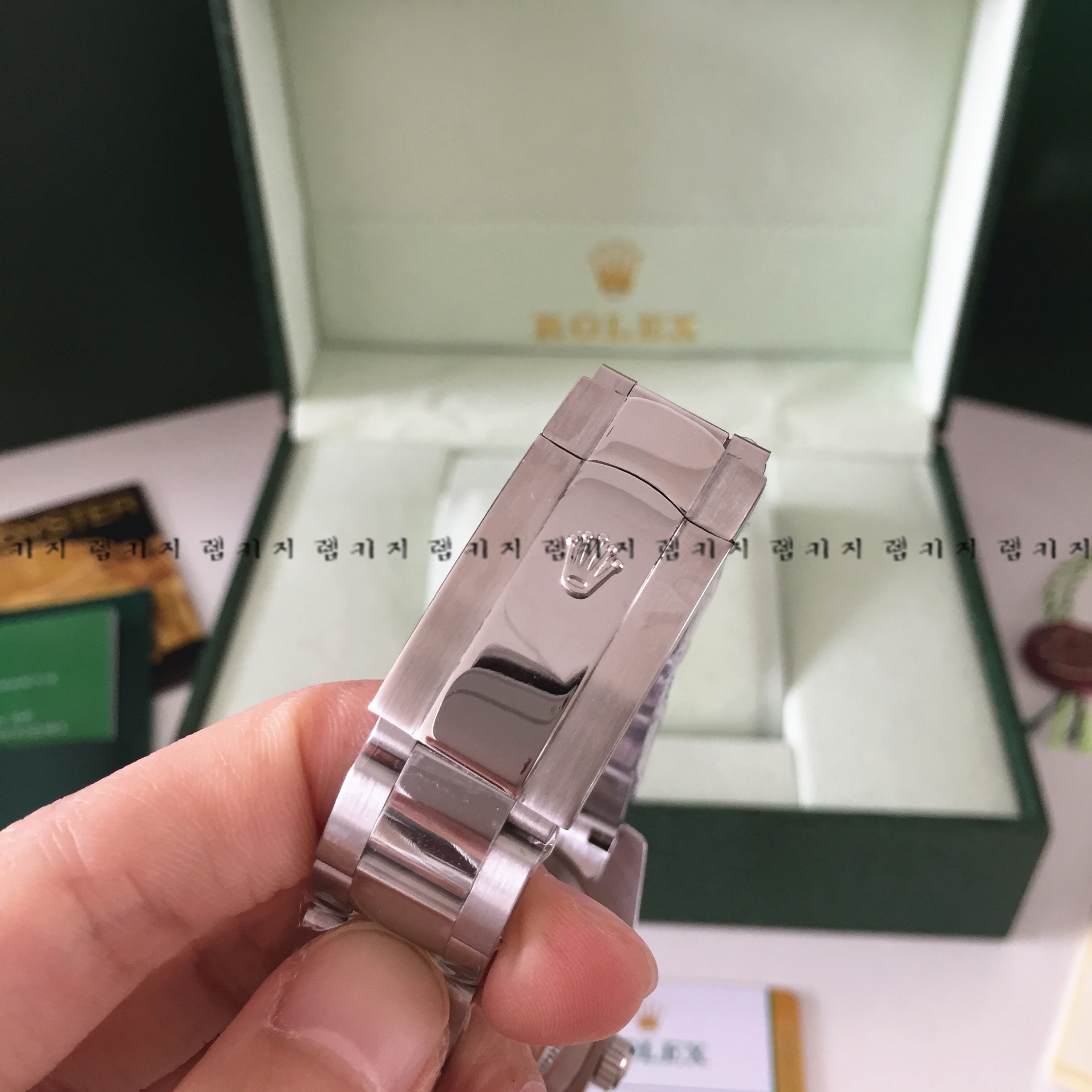 로렉스 오이스터 퍼페츄얼 블루다이얼 은장 메탈시계