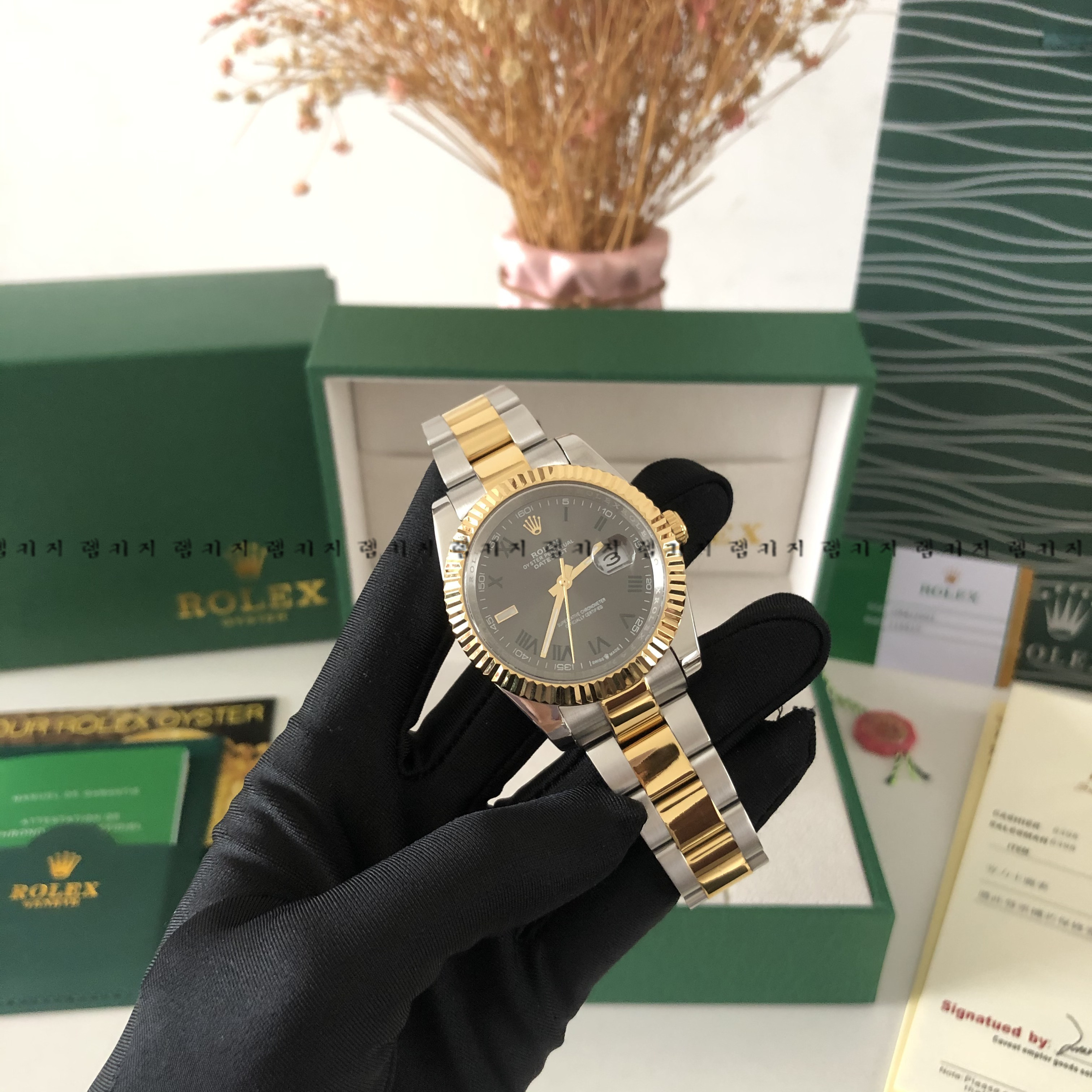 로렉스 데이저스트 로마판 콤비 메탈시계