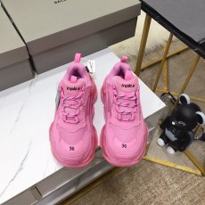 발렌시아가 남여공용용 트리플 S 클리어 솔 스니커즈