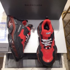 발렌시아가 남여공용용 트리플 S 클리어 솔 스니커즈